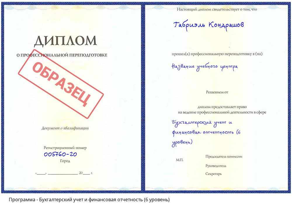 Бухгалтерский учет и финансовая отчетность (6 уровень) Чапаевск