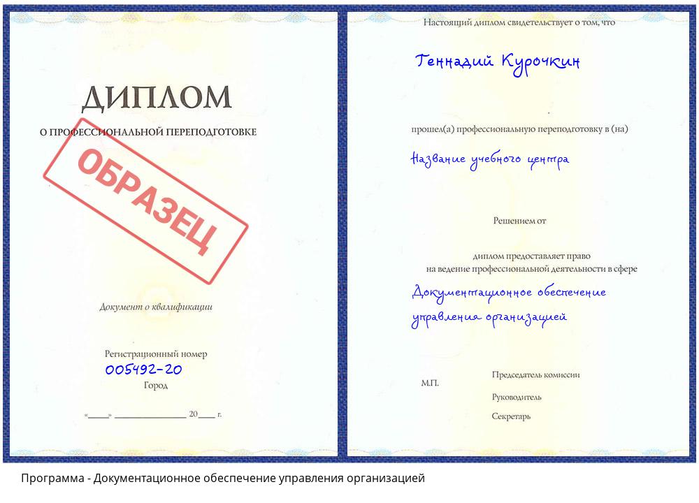 Документационное обеспечение управления организацией Чапаевск